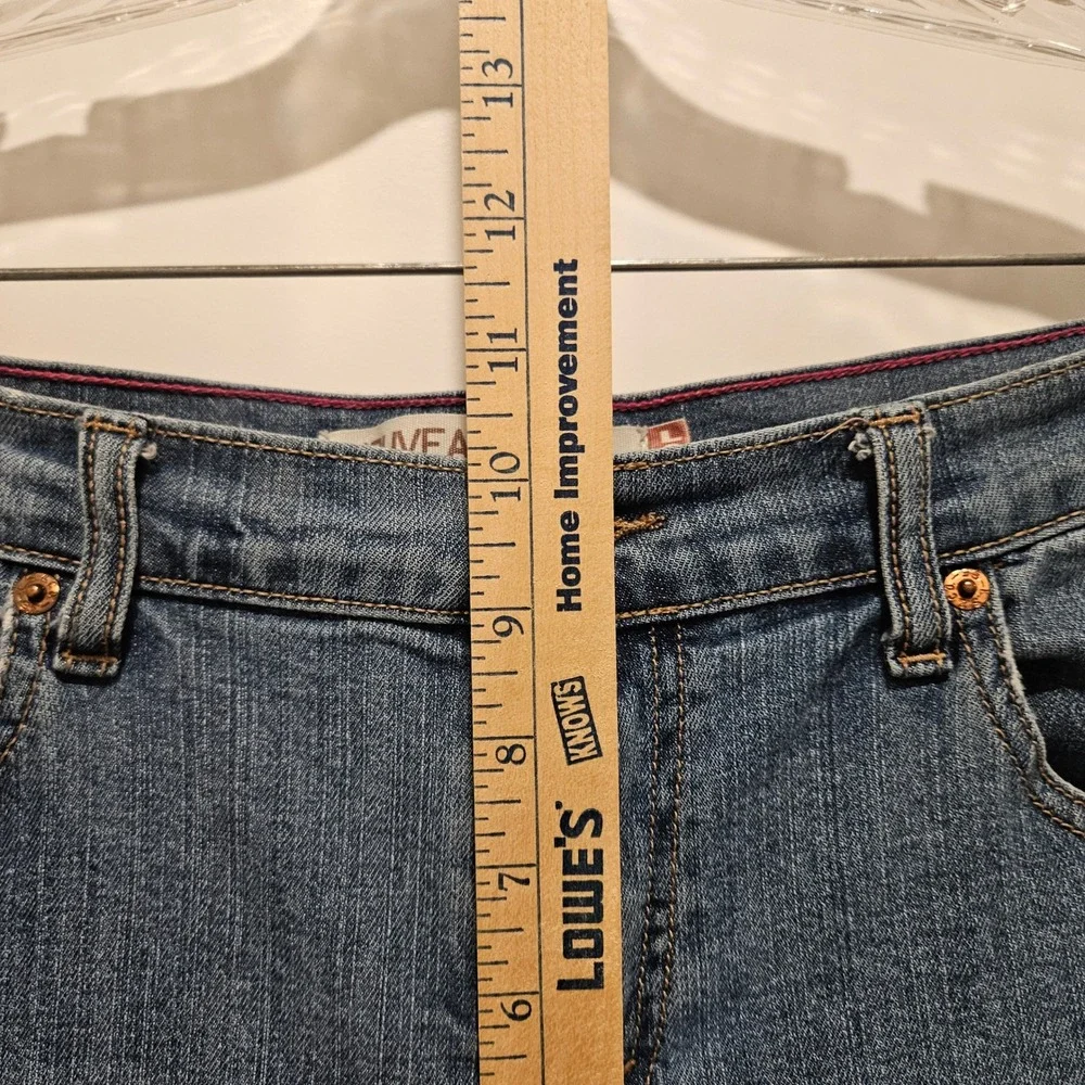 Levi's Jeans Womens 12 Blue 515 Nouveau Capris Raw Hem Stretch Denim Cropped
